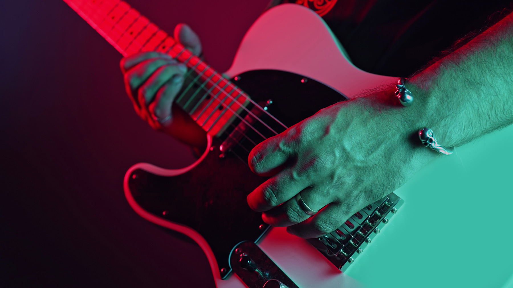 Man Playing Telecaster Guitar
